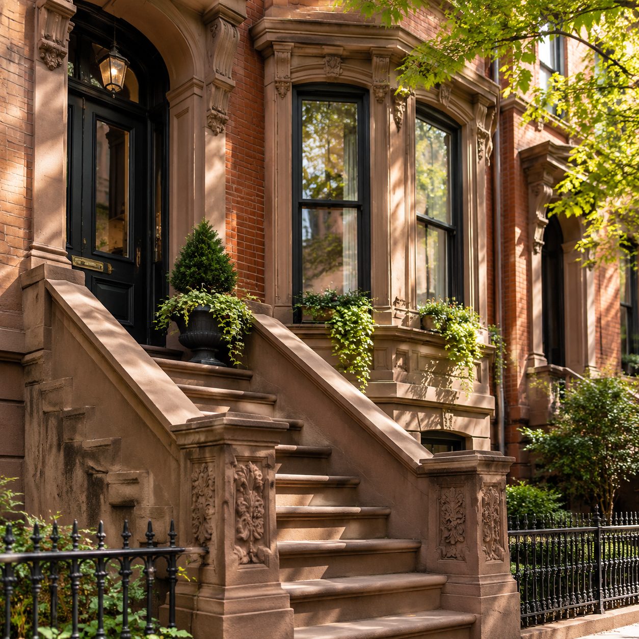Brooklyn brownstone facade detail
